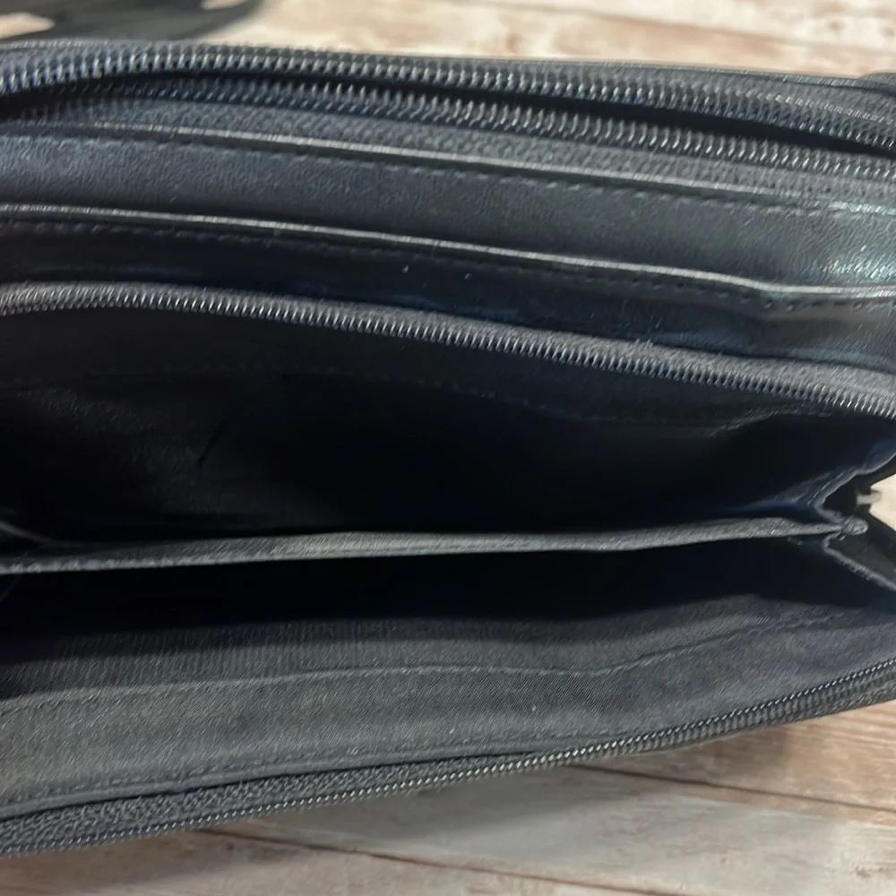 COPY - Black Soft Leather Clutch Wristlet Mini Purse Wallet Crossbody Bag